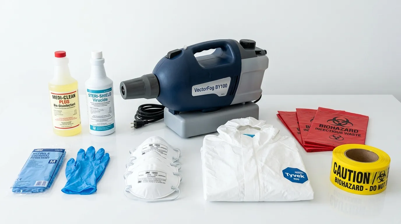 Professional biohazard remediation crew working in West Rancho Dominguez